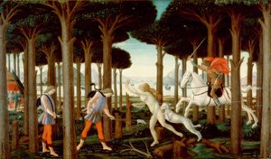 Het verhaal van Nastagio degli Honesti I door Sandro Botticelli